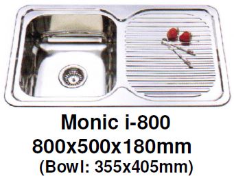 Monic I-800 - Inset Mount Single Bowl - Domaco