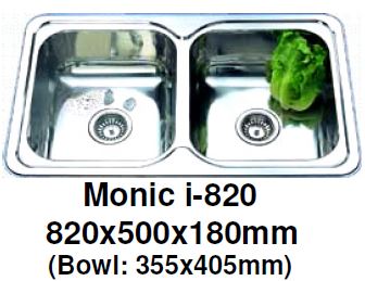 Monic I-820 - Inset Mount Double Bowl - Domaco