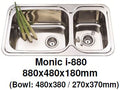 Monic I-880 Kitchen Sink - Inset Mount Double Bowl - Domaco