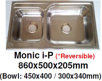 Monic I-President (Reversible)- Inset Mount Double Bowl - Domaco