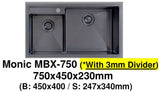 Monic MBX-750 Black Kitchen Sink (58800)<br>*Contact us for best price - Domaco