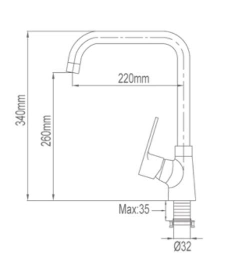 NTL Kitchen Mixer Tap 1403 (8880)<br>*Contact us for best price - Domaco