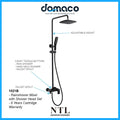 NTL Rain Shower Mixer with Hand Shower Head Set 1021B Matt Black domaco.com.sg