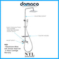NTL Rain Shower Mixer with Hand Shower Head Set 1021 domaco.com.sg