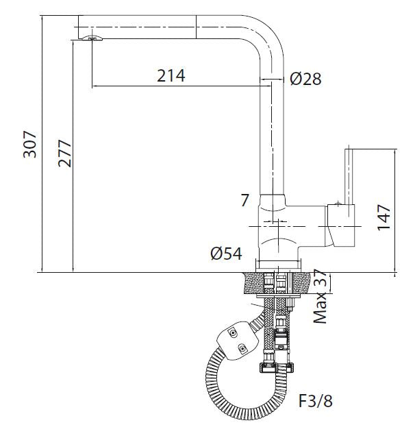 M&Z PULL 1 Sink Mixer with Pull-Out Handspray <br>MADE IN ITALY (26800) *Contact us for best price - Domaco