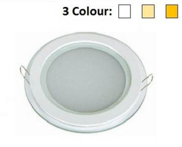 3 Colour LED Glass DownLight Round 12W - Domaco