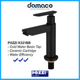 Pozzi K321BB Matt Black Basin Tap domaco.com.sg