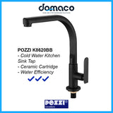 Pozzi K8620BB Matt Black Kitchen Sink Tap domaco.com.sg