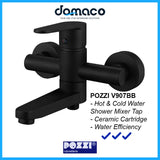 Pozzi V907BB Matt Black Shower Mixer Tap domaco.com.sg