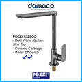 Pozzi X320GG Gun Grey Kitchen Sink Tap domaco.com.sg