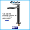 Pozzi X321LGG Gun Grey Tall Basin Tap domaco.com.sg