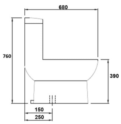 Arino 1-Piece Toilet Bowl QUADRO (Geberit Flushing System) (31800)<br>*Contact us for best price - Domaco