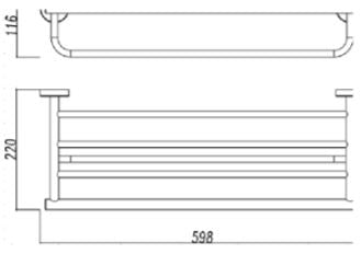 NTL Towel Rack R41014 Black (9680)<br>*Contact us for best price - Domaco
