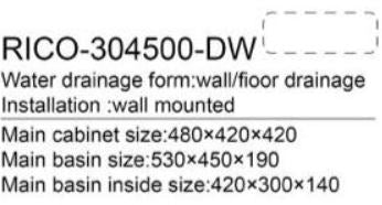 Rico 304500 Series Stainless Steel Basin Cabinet Set (29800) <br>*Contact us for best price - Domaco