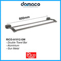 RICO A1012-GM Gun Metal Double Towel Bar domaco.com.sg