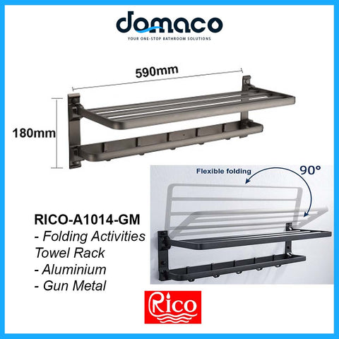 RICO A1014-GM Gun Metal Folding Activities Towel Rack domaco.com.sg