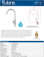  Rubine Alta K91343 SS Stainless Steel Kitchen Tap domaco.com.sg