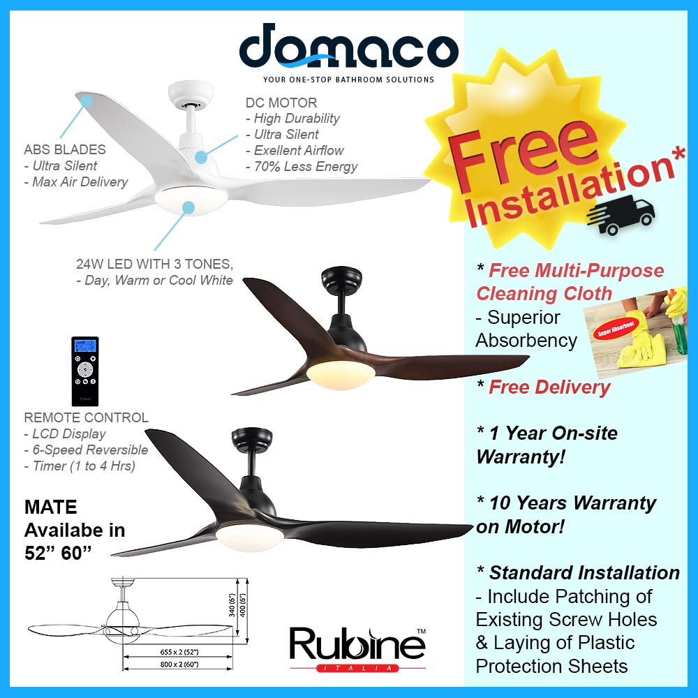 Rubine Mate DC Ceiling Fan domaco.com.sg