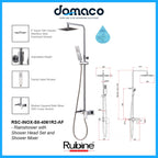Rubine RSC-INOX-S8-4061R2-AF Rain Shower Set with Hand Shower and Shower Mixer domaco.com.sg