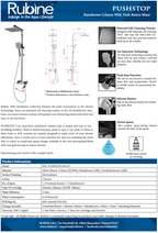 Rubine RSC-PUSHSTOP-S81-CH Rain Shower Set with Hand Shower and Shower Mixer in Chrome domaco.com.sg