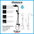 Rubine RSC-PUSHSTOP-S81-BK Rain Shower Set with Hand Shower and Shower Mixer in Matt Black domaco.com.sg