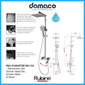 Rubine RSC-PUSHSTOP-S81-CH Rain Shower Set with Hand Shower and Shower Mixer in Chrome domaco.com.sg
