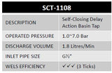 SCT-1108 Self-Closing Delay Action Basin Tap (4080)<br>*Contact us for best price - Domaco