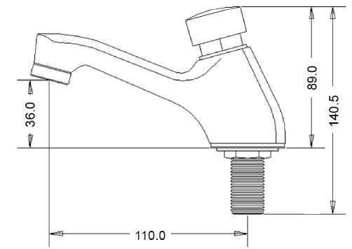 SCT-1108 Self-Closing Delay Action Basin Tap (4080)<br>*Contact us for best price - Domaco