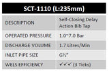 SCT-1110 (L:235mm) Self-Closing Delay Action Bib Tap (6780)<br>*Contact us for best price - Domaco