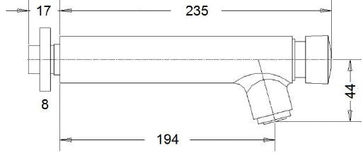 SCT-1110 (L:235mm) Self-Closing Delay Action Bib Tap (6780)<br>*Contact us for best price - Domaco
