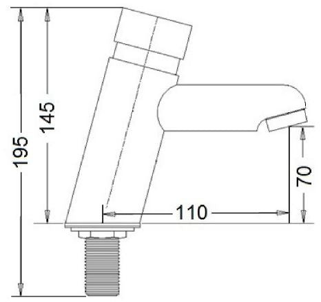 SCT-1113 Self-Closing Delay Action Basin Tap (5680)<br>*Contact us for best price - Domaco