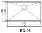 ENGLEFIELD SQ-06 1.2mm Handmade S/Steel Undermount Kitchen Sink - Domaco