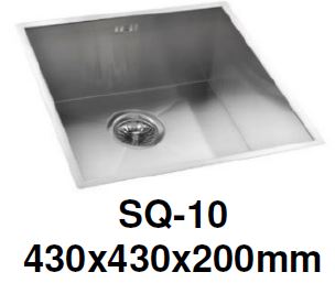 ENGLEFIELD-SQ-10-1.2mm Handmade S/Steel Undermount Kitchen Sink - Domaco