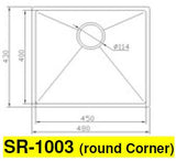ENGLEFIELD-SR-1003-1.2mm (Round Corner) Handmade S/Steel Undermount Kitchen Sink - Domaco