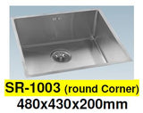 ENGLEFIELD-SR-1003-1.2mm (Round Corner) Handmade S/Steel Undermount Kitchen Sink - Domaco