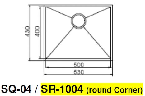 ENGLEFIELD SQ-04 (Sharp Corner) & SR-1004-1.2mm (Round Corner) Handmade S/Steel Undermount Kitchen Sink - Domaco