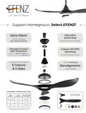 Efenz Downrod DC-Eco Ceiling Fan with 22W Samsung Dimmable LED Light Kit And Remote domaco.com.sg