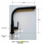 Monic T-3DF-BK Matt Black Cold L-Sprout Kitchen Sink Tap domaco.com.sg