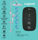 CHAMPS LEGEND INSTANT WATER HEATER WITH DC WATER BOOSTER PUMP & RAIN SHOWER domaco.com.sg