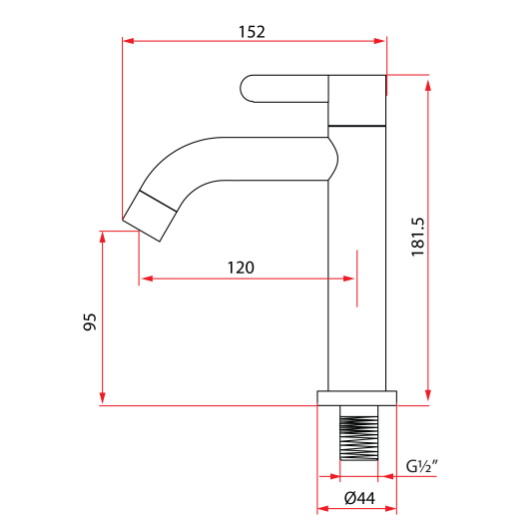 Rubine Alta P91325M SS Stainless Steel Basin Tap domaco.com.sg