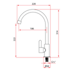  Rubine Alta K91343 SS Stainless Steel Kitchen Tap domaco.com.sg
