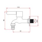 Rubine Alta U91375 SS Stainless Steel Bib Tap domaco.com.sg