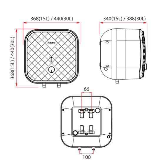 Rubine MT 30W White Storage Heater 30L domaco.com.sg
