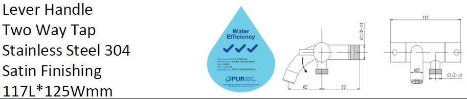 ARINO T-1231SS LEVER HANDLE TWO WAY TAP - Domaco