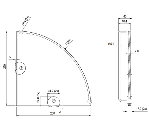 Arino AR103 Stainless Steel Tempered Glass Corner Glass Shelf domaco.com.sg