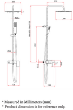 Rubine RSC-INOX-S8-4061R2-AF Rain Shower Set with Hand Shower and Shower Mixer