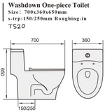 Tiara 1-Piece Toilet Bowl 520 domaco.com.sg