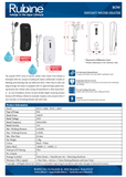 Rubine RWH-1388B (Black) / RWH-1388W (White) Instant Water Heater domaco.com.sg