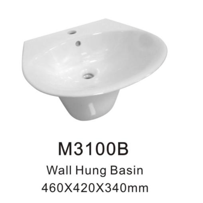 TIARA M3100B BASIN WITH CONCEAL WASTE TRAP domaco.com.sg