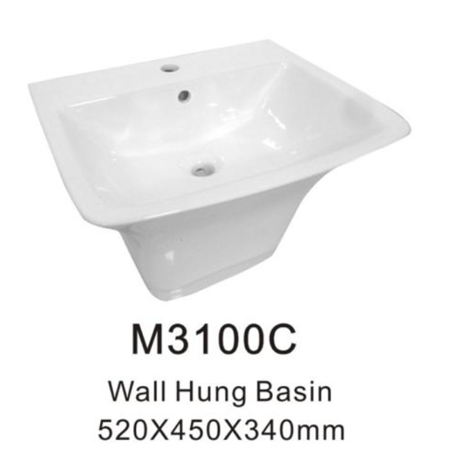 TIARA M3100C BASIN WITH CONCEAL WASTE TRAP domaco.com.sg